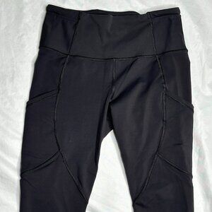 Lululemon Leggings Womens 6 Hit It High Rise Crop Black T60416 Mesh